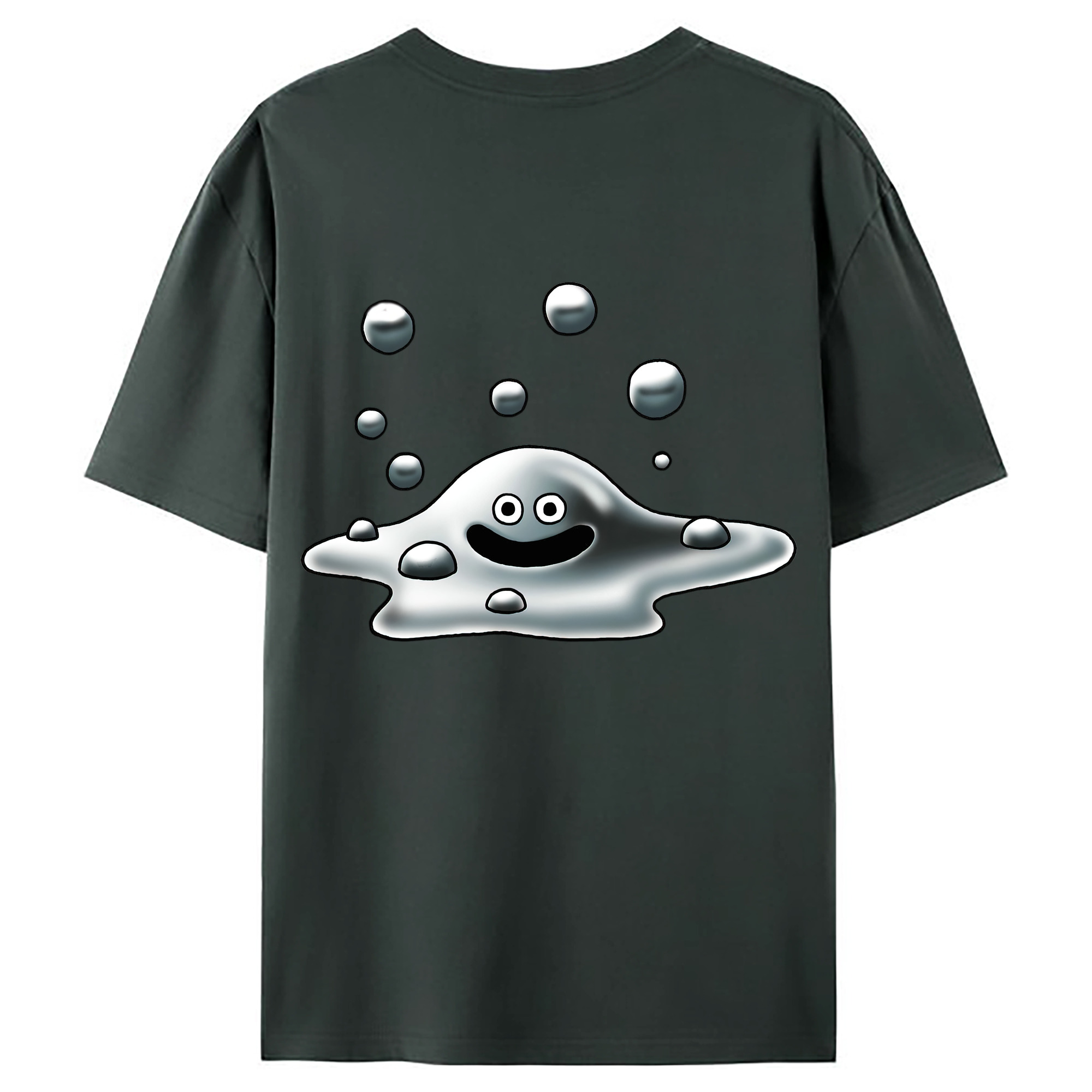 （画像用） ドラゴンクエスト Doragon Kuesuto Dragon Quest 綿100％ メンズ半袖Tシャツ（バックプリント） 通気性
